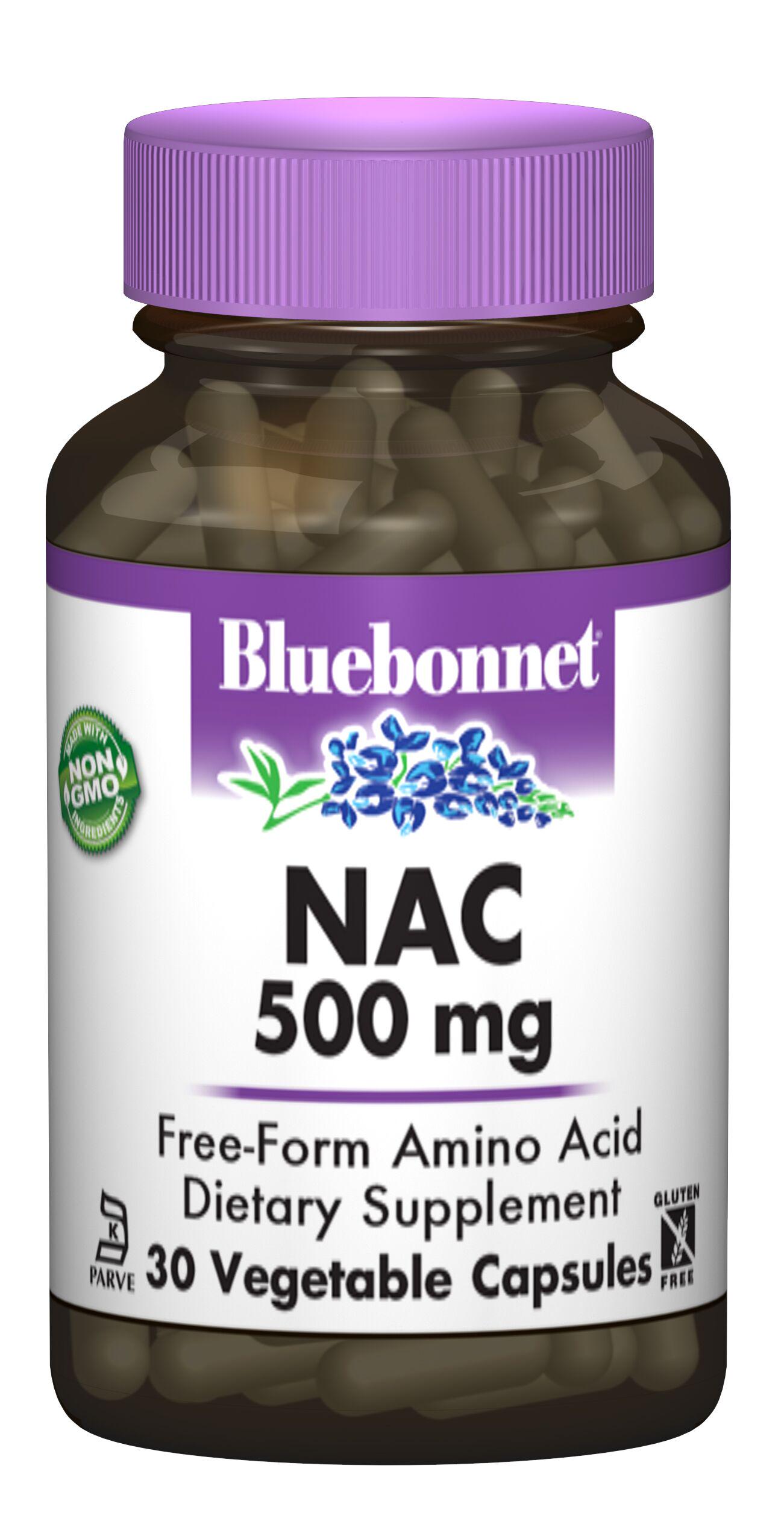 Амінокислота Bluebonnet Nutrition NAC n-ацетил-l-цистеїн 500 мг  30 гелевих капсул (BLB0062)