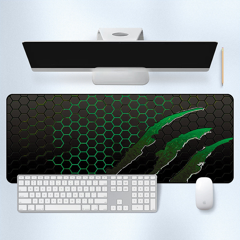 Коврик тканевый Honeycomb с прошивкой 2х300x800 мм Черно-зеленый (YUT_V7648)