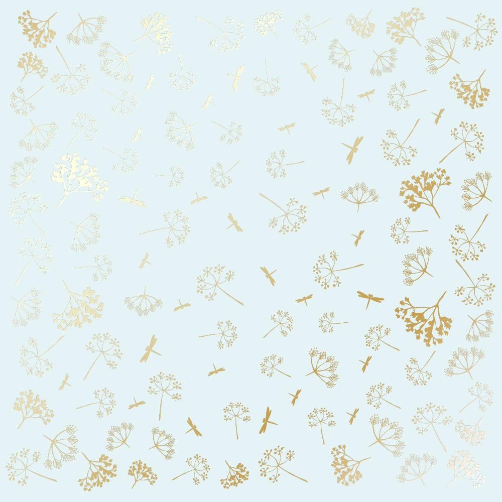 Лист бумаги односторонний Golden Dill с фольгированием 30,5х30,5 см Mint