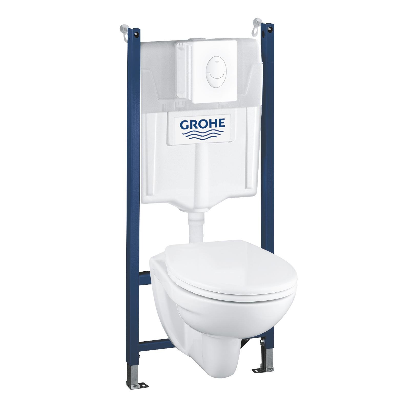 Комплект инсталляции Grohe SOLIDO 39116000 с унитазом кнопка Белый (93512)