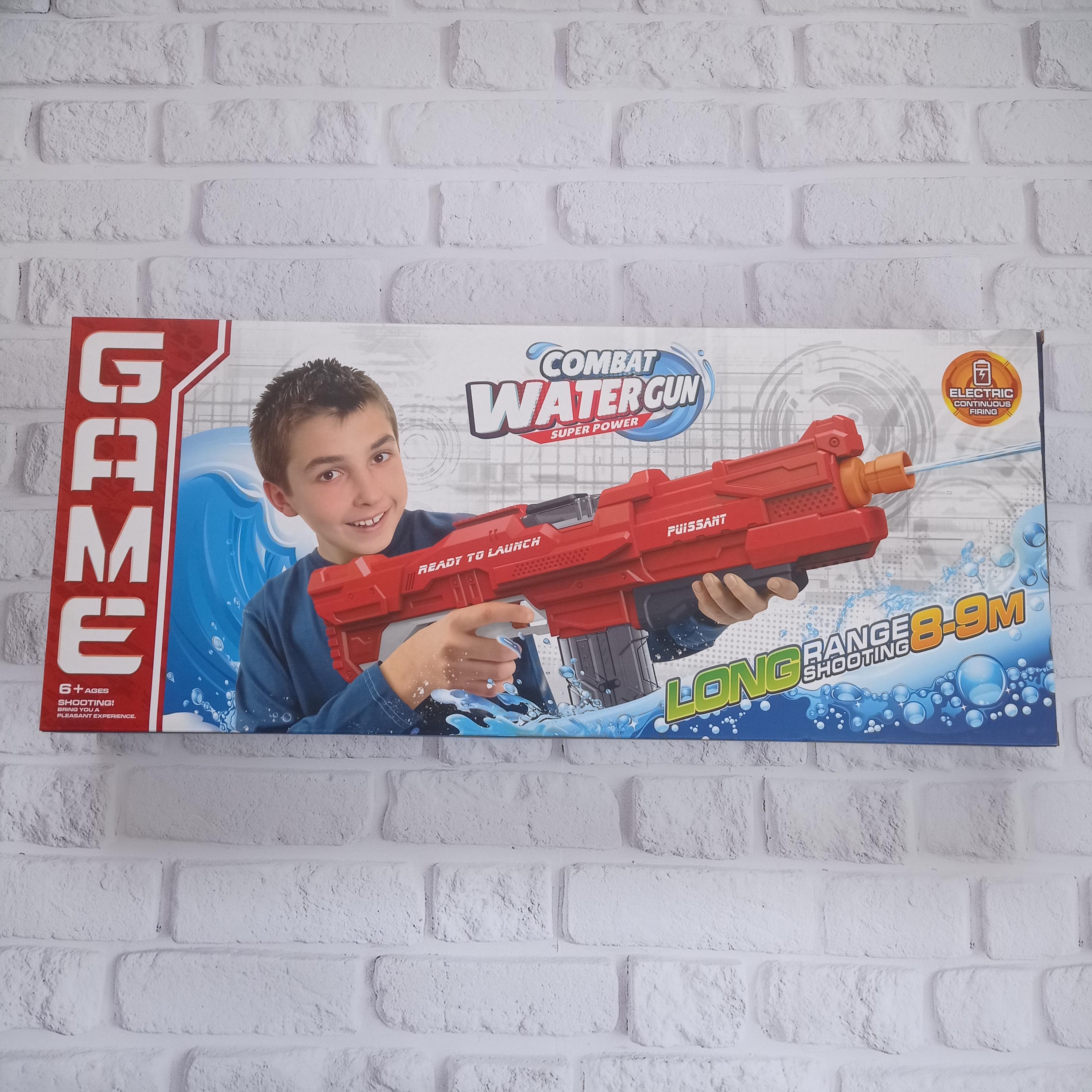 Електричний водяний пістолет дитячий Combat Water Gun Червоний (10698491) - фото 2