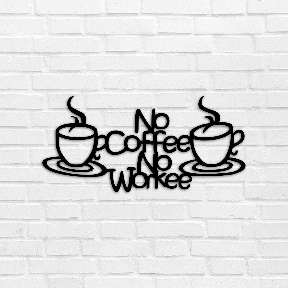 Настенное панно из дерева TWD No Coffee no Workee 40х19 см Черный (ww-WALL60001)