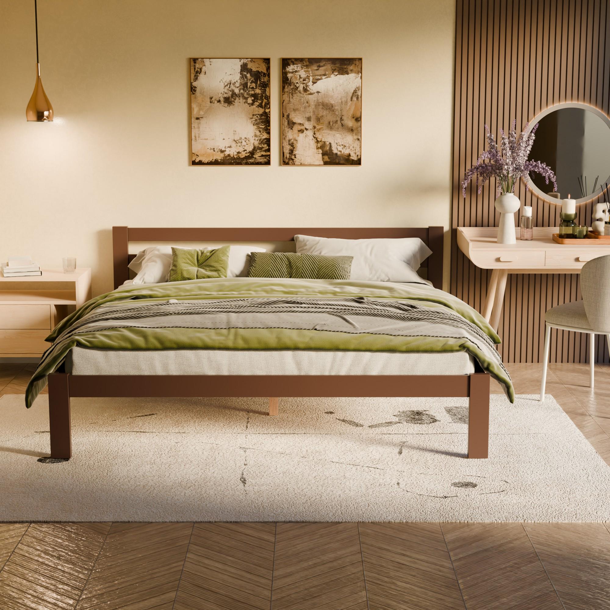 Кровать дерево Классик двуспальная 180х190 см Коричневый (380279) - фото 3 Кровать дерево Классик двуспальная 180х190 см Коричневый (380279) - фото 3