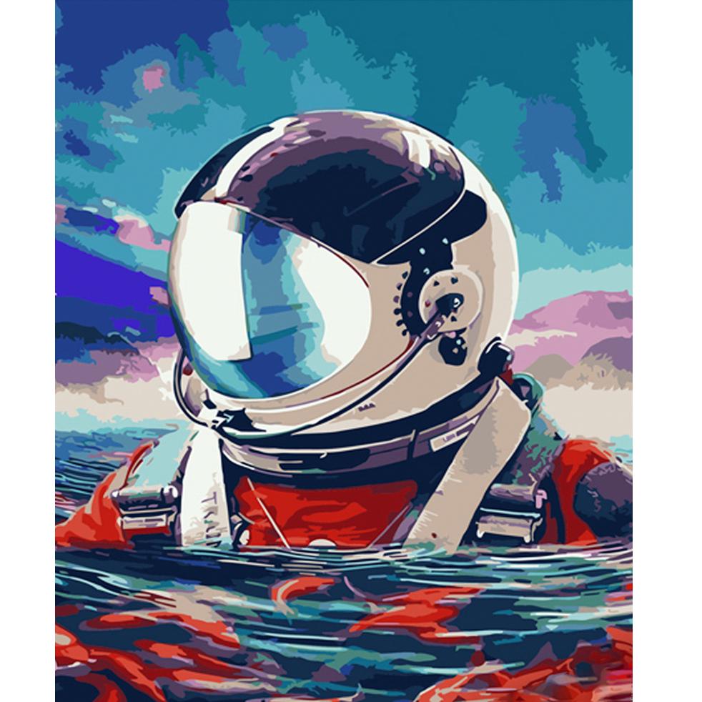 Картина по номерам Strateg Премиум В космическом океане 40х50 см (GS568)