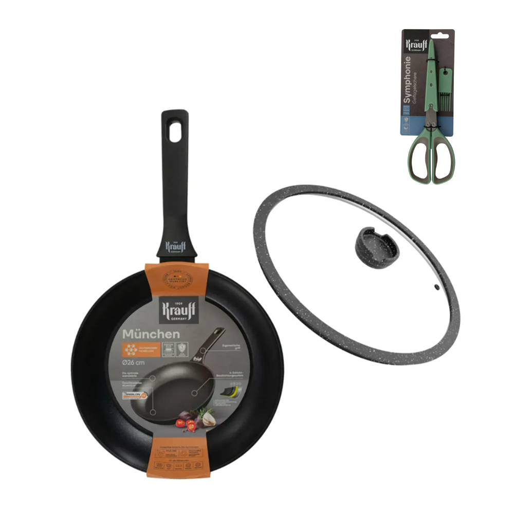 Сковорода з кришкою Krauff Munchen з ножицями для зелені 26 см (28749)