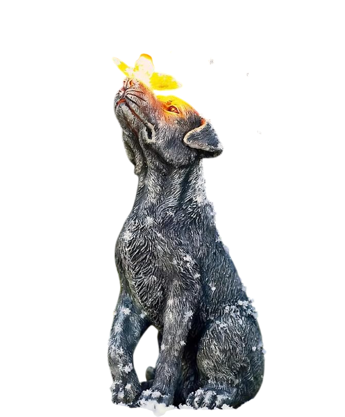 Садовая фигурка собаки с солнечной бабочкой (2863385726)