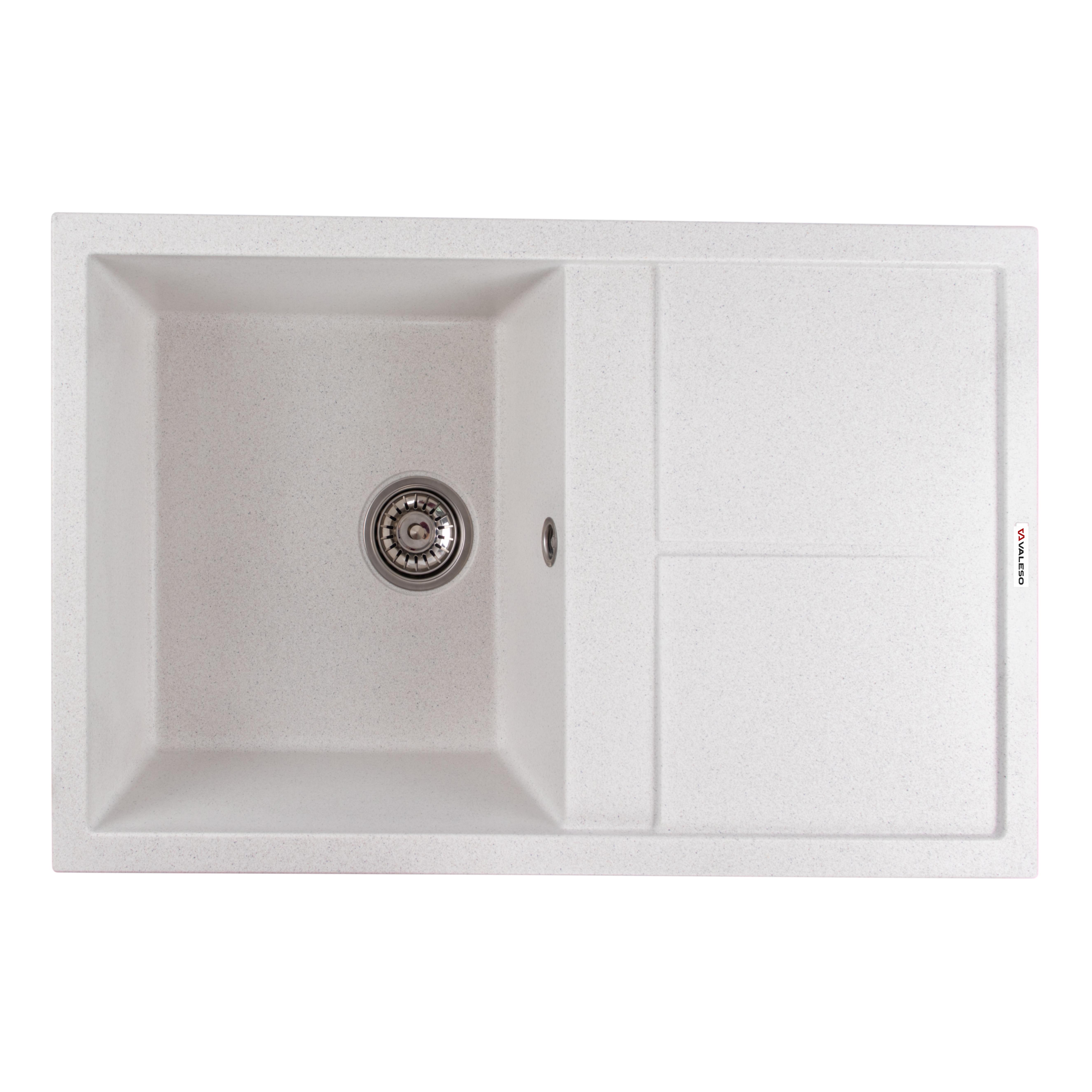 Мийка гранітна для кухні Valeso 7950 Selena матова Білий - фото 1 Мийка гранітна для кухні Valeso 7950 Selena матова Білий - фото 1