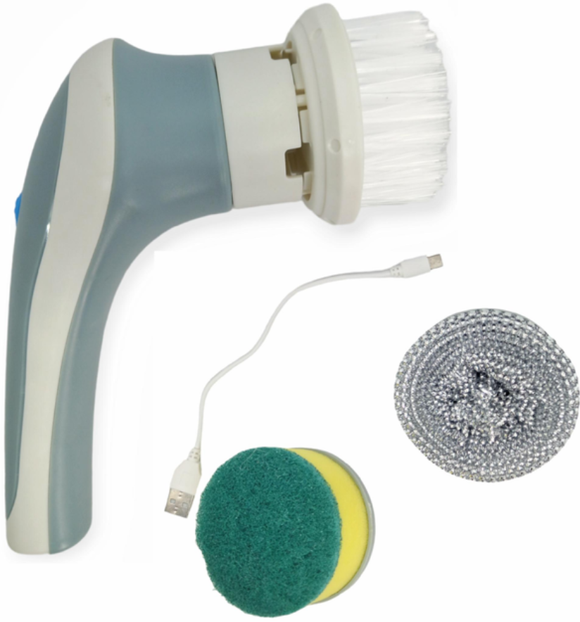 Щетка электрическая на аккумуляторе Cleaning Brush USB с тремя насадками (2450028688)