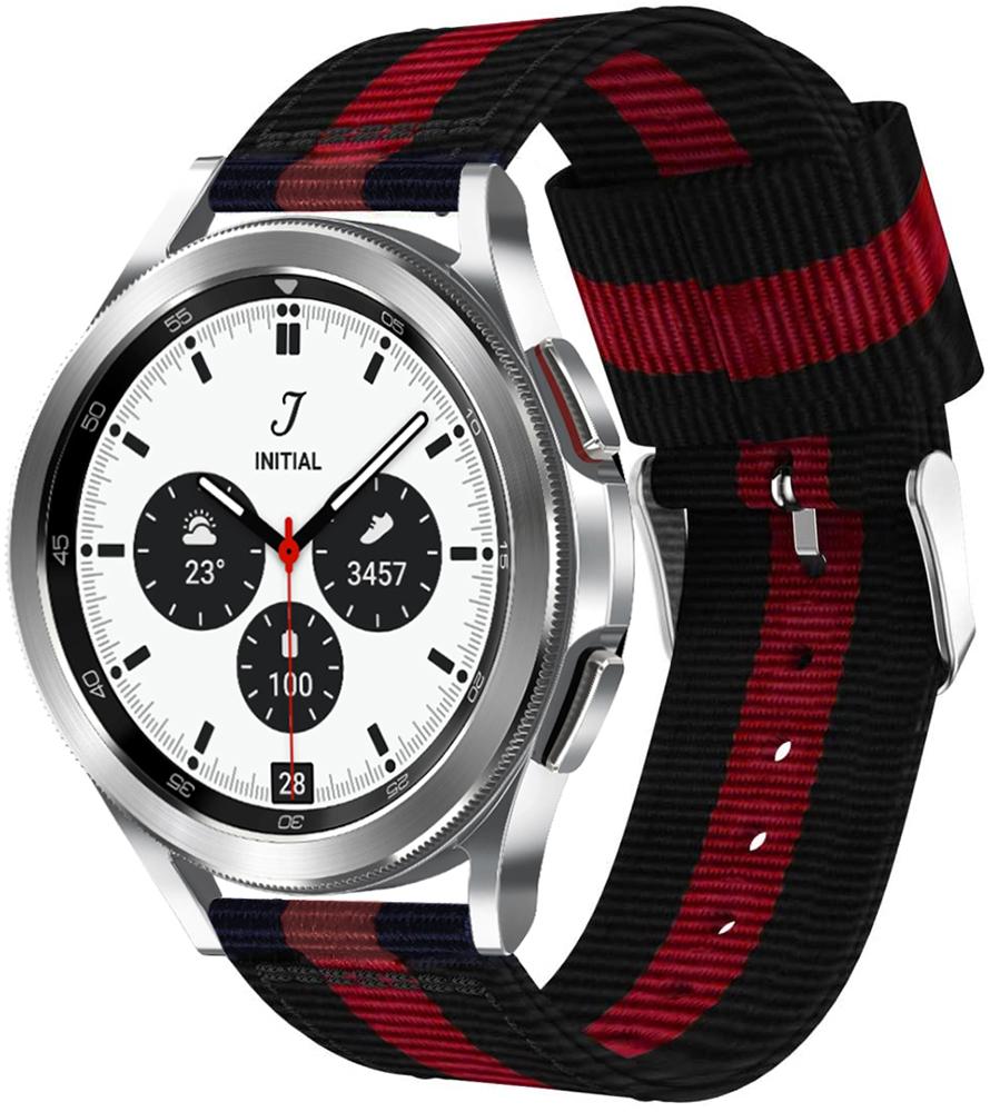 Браслет тканевый Canvas для Galaxy Watch 4 Classic 42 мм Black/Red (23483)