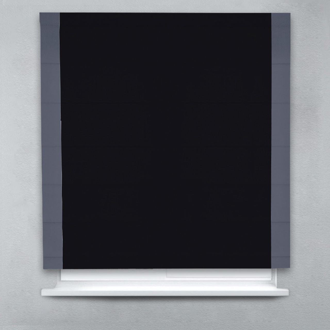 Римская штора Блэкаут Перфект с кантами по бокам 200х170 см Черный/Графитовый