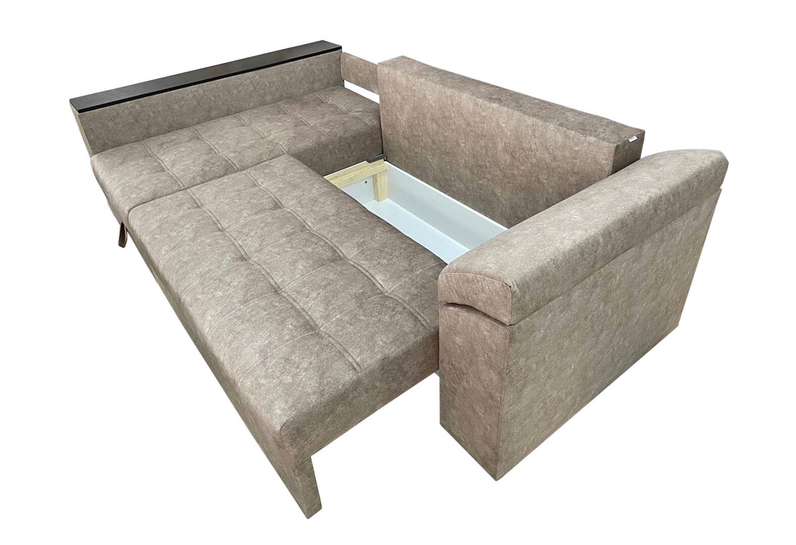 Мягкий уголок Vika Техас ДСП 255x140 см Крокус 08 Exim textile угол 7 ЛВ Венге - фото 3