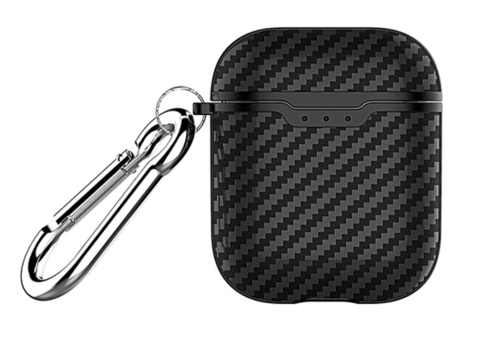 Силиконовый чехол Primo Carbon Fiber для AirPods 2 Black (993676818) - фото 1