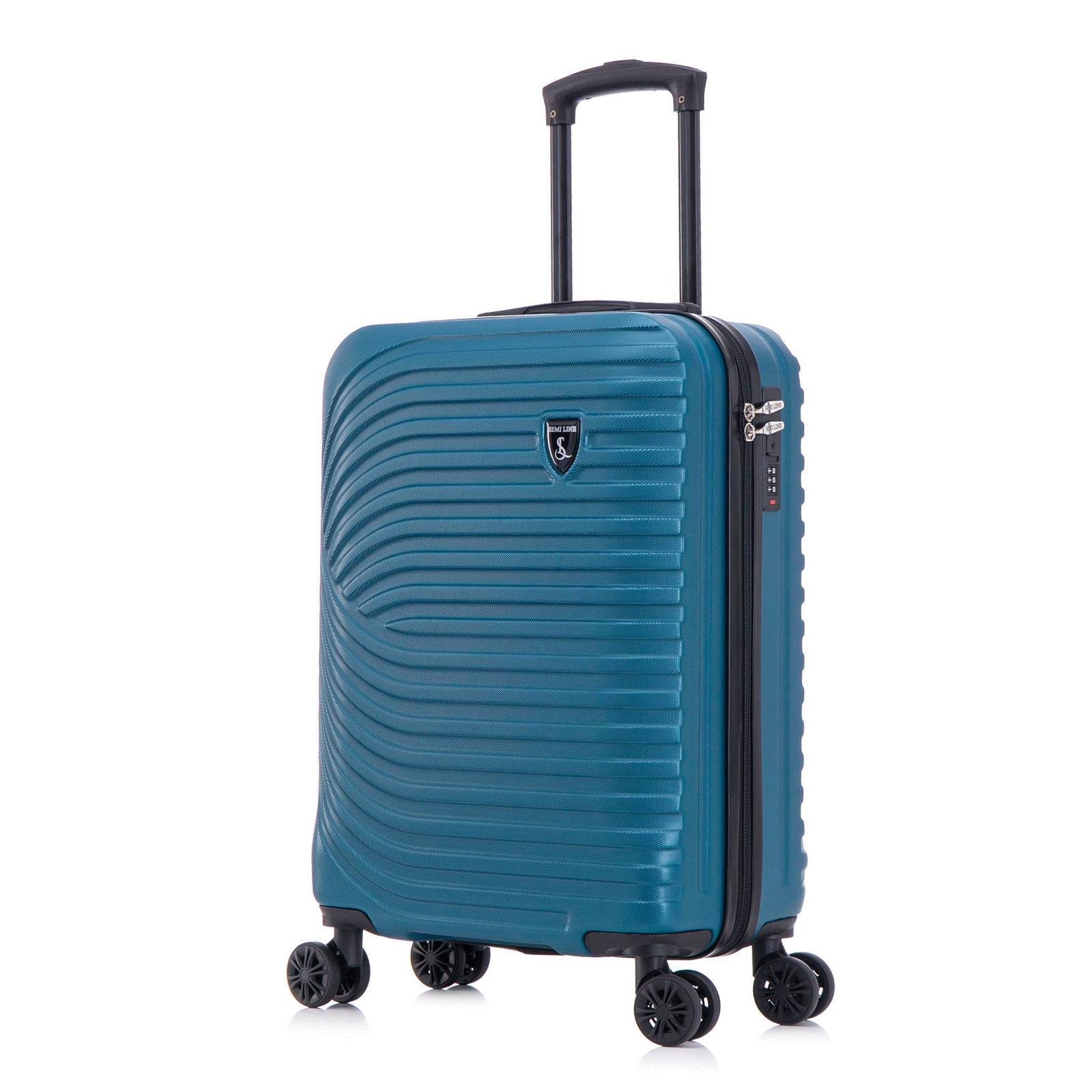 Валіза SEMI LINE 20" ABS пластик 4 колеса 360° кодовий замок ручна поклажа 41 л S Blue