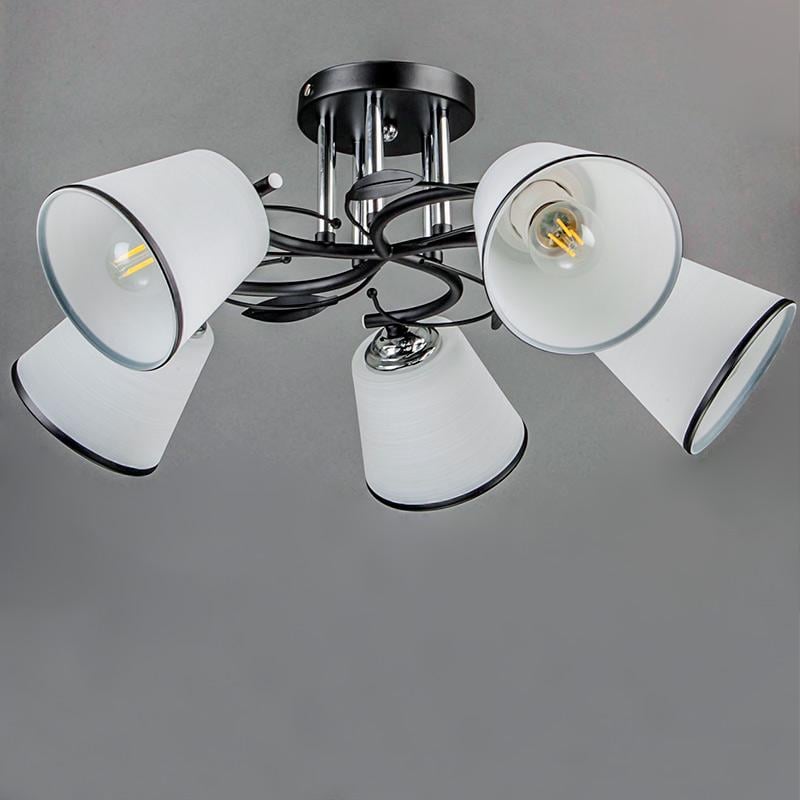 Люстра стельова Light House DL-18305/5 Чорний/Білий