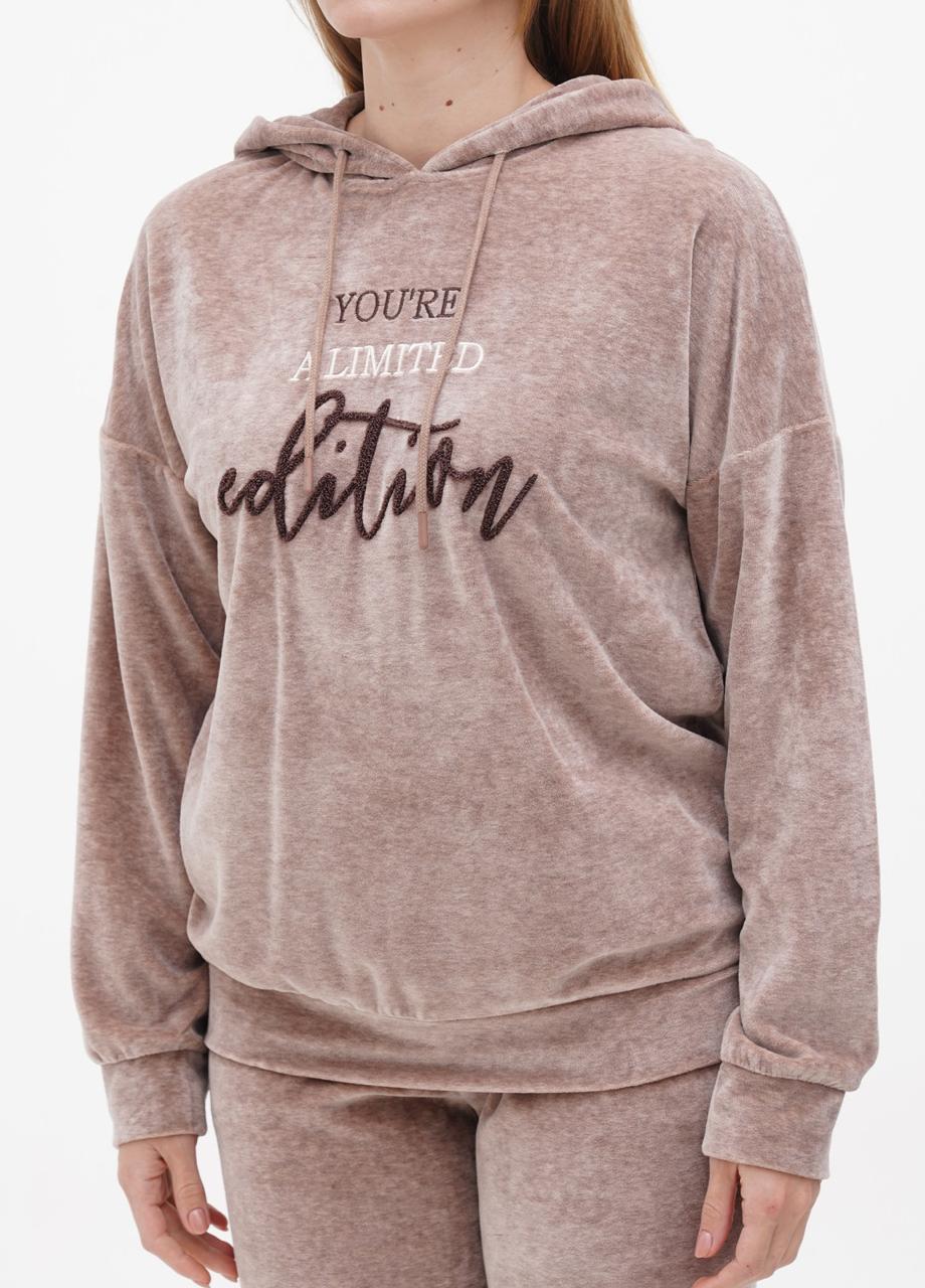 Костюм домашний женский Cotpark худи/брюки M Бежевый (30343-02-M) - фото 3 Костюм домашний женский Cotpark худи/брюки M Бежевый (30343-02-M) - фото 3