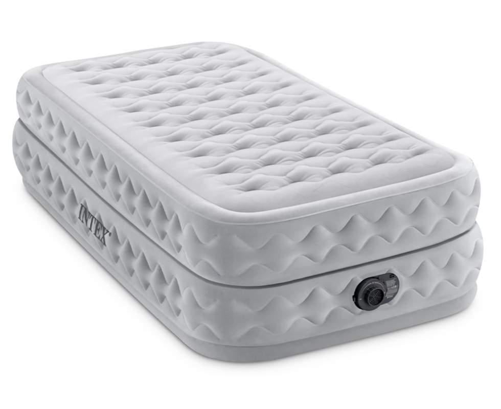 Надувная кровать односпальная Intex 64488 Dura-Beam Deluxe с двойным контуром и встроенным электронасосом 191х99х51 см