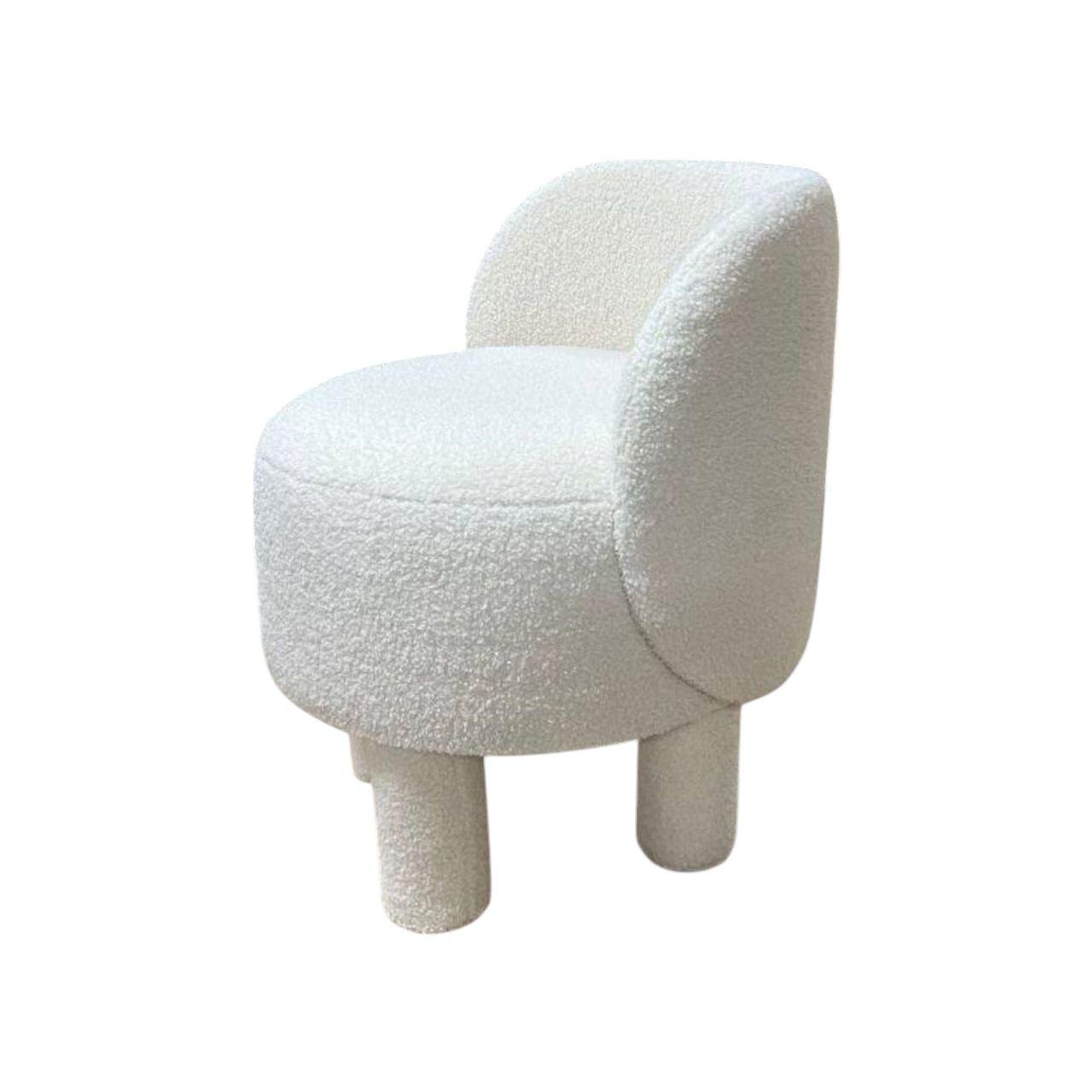 Крісло-пуф зі спинкою на ніжках Saga 50х52х66 см Білий (26385846)