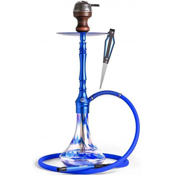 Кальян Yahya Nozzle Full Version нержавеющая сталь 58 см Синий (22665)