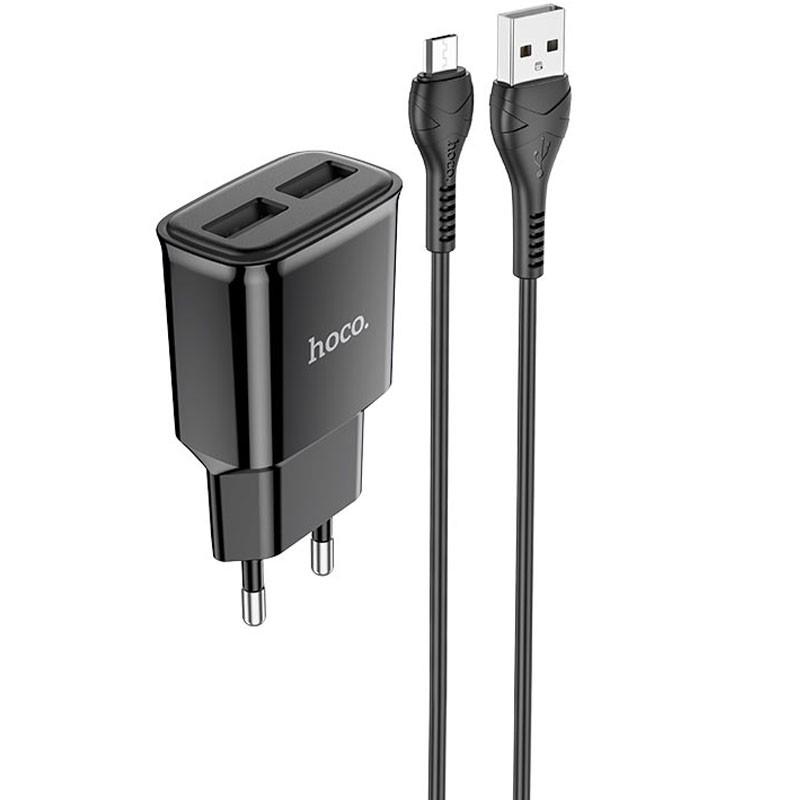 Сетевое зарядное устройство Hoco C88A 2USB 2,4A MicroUSB Черный (00000055845_2) Сетевое зарядное устройство Hoco C88A 2USB 2,4A MicroUSB Черный (00000055845_2)