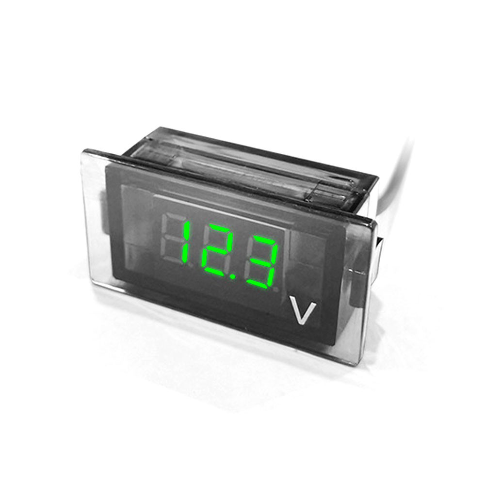 Вольтметр цифровий DY-G 12-24V з зеленим дисплеєм 49x18x26 мм (YUT_V111306)