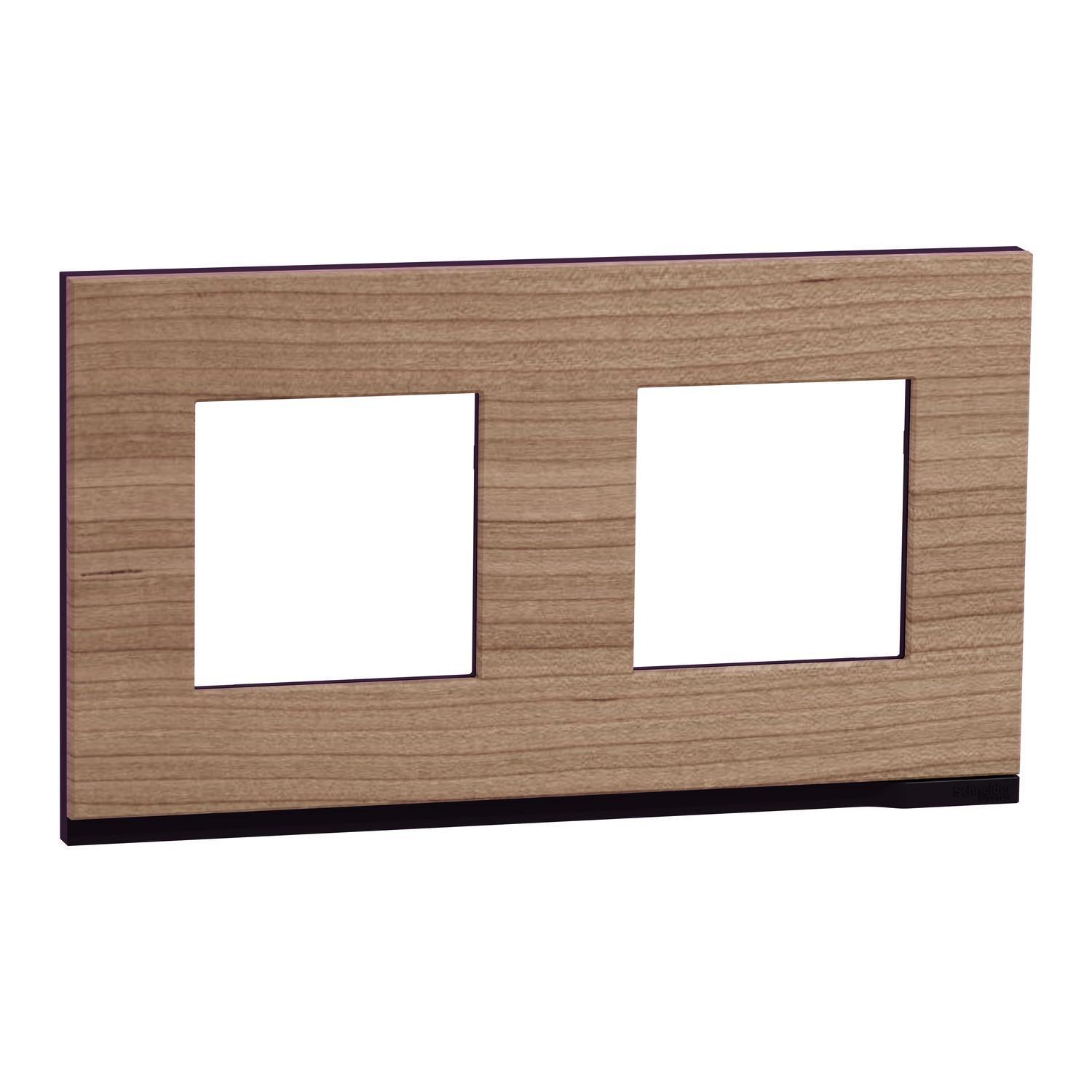 Рамка двухместная Schneider Electric Unica Pure горизонтальная Дуб/Антрацит (NU600484)