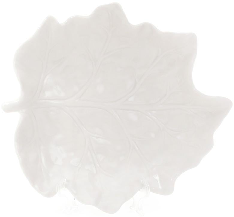 Блюдо ава фарфоровое лист 19,8х18,1 см Белый