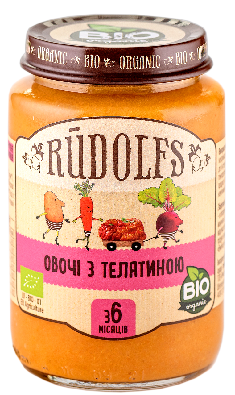 Пюре Rudolfs Телятина з овочами від 8 місяців органічне 190 г