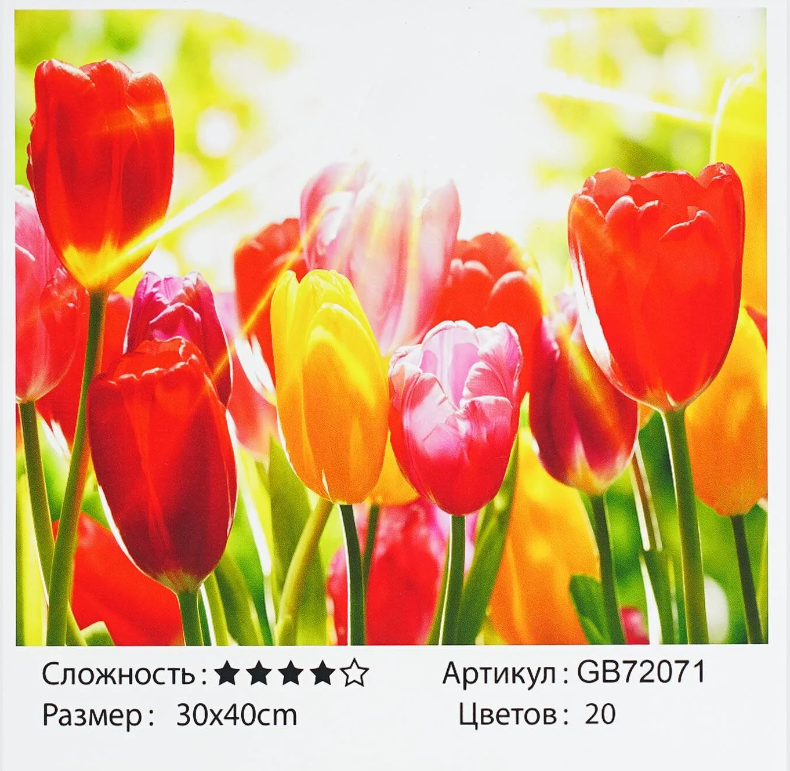 Алмазная мозаика TK Group Тюльпаны 30х40 см (GB 72071)