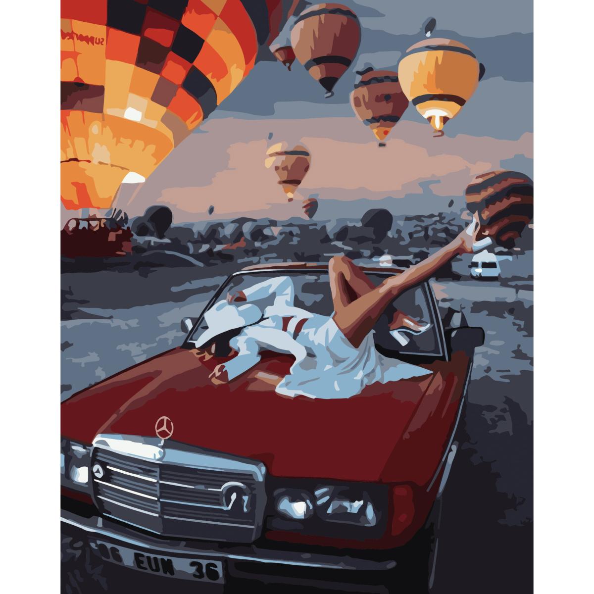 Картина по номерам Strateg Премиум На капоте мерседеса 40x50 см (SY6745)