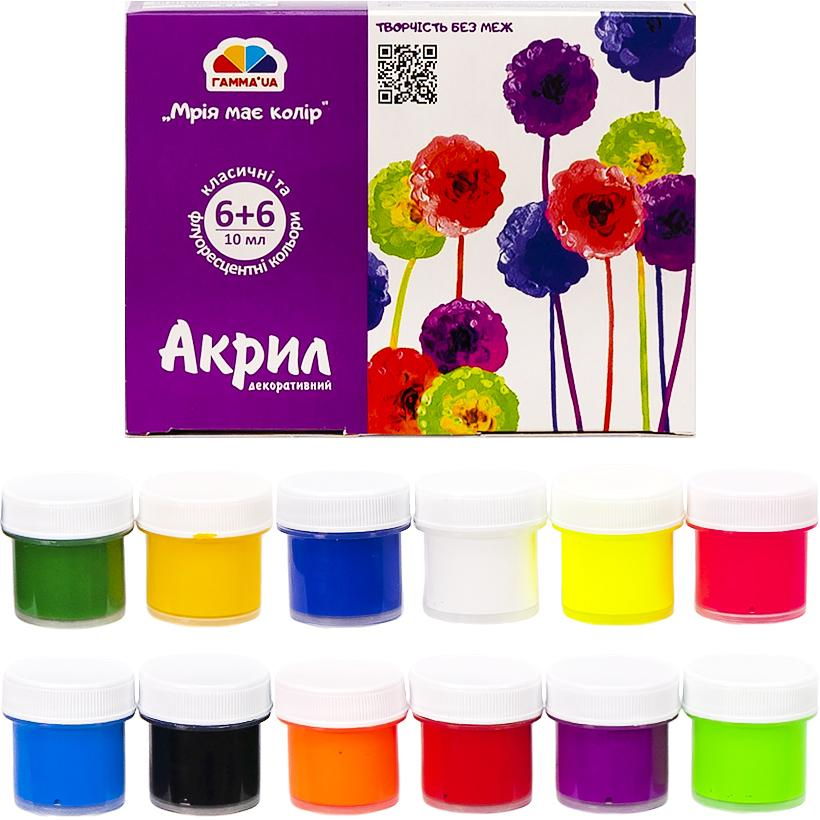 Акриловая краска 400506 10 мл 12 цветов (400506)