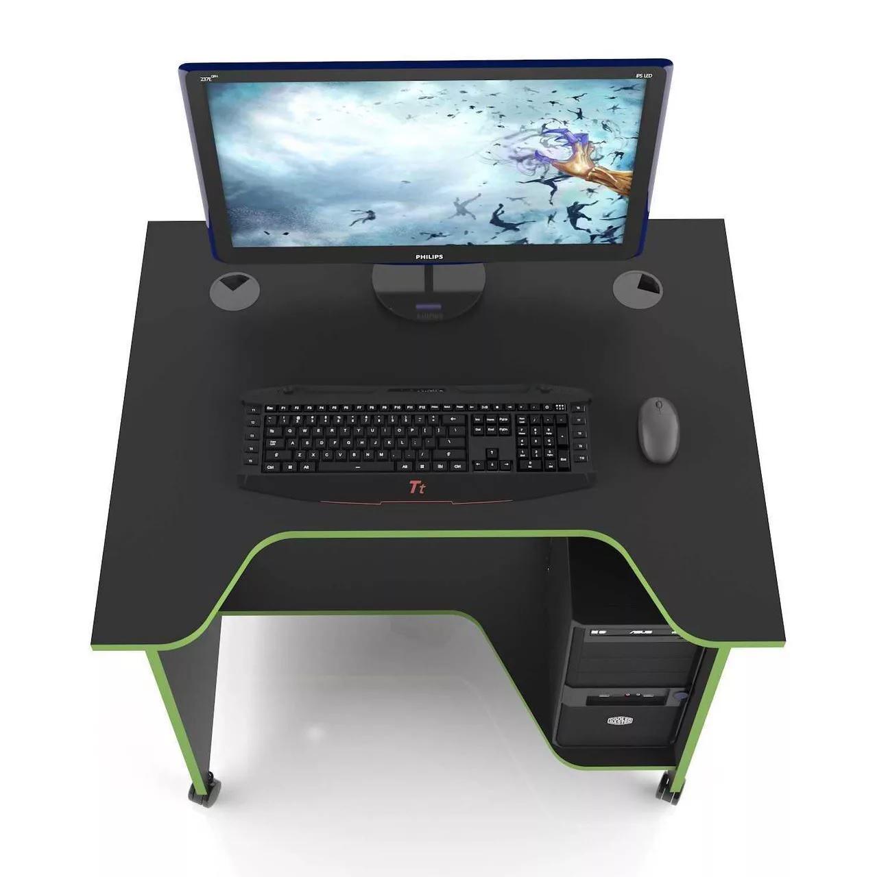 Стол компьютерный XGamer MINI XG10 и XG 08 Черный с зеленым (12863706) - фото 2