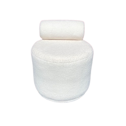 Пуф з підголовником Snail з поворотним механізмом 55x55x45 см Білий - фото 2