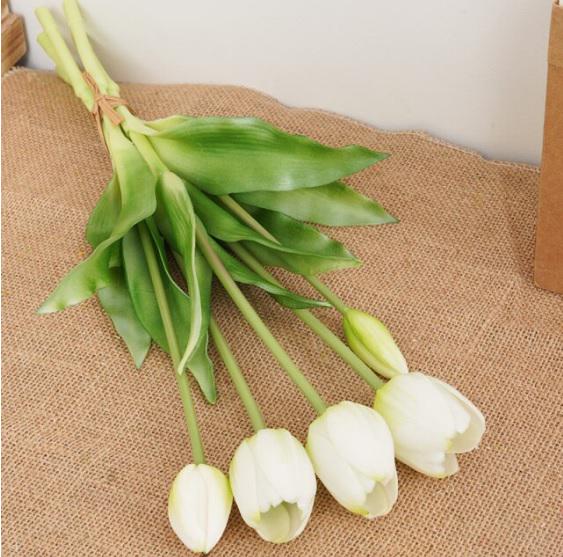 Тюльпан букет Indigo Lux 3 головы 2 бутона 40 см Белый (778-8) - фото 3