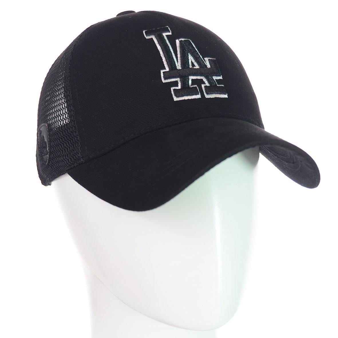 Бейсболка летняя Los Angeles BTH20874 с сеткой unisex из хлопка универсальная р. 56-58 Черный