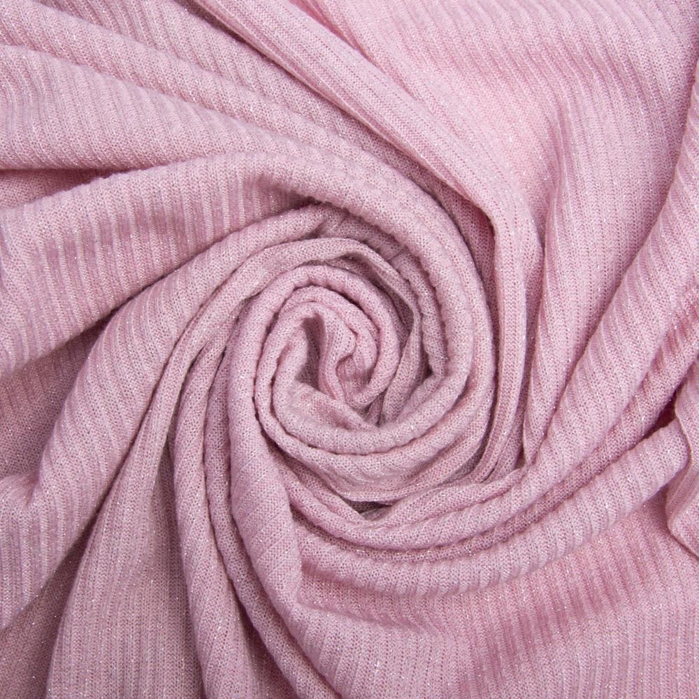 Тканина трикотаж Смуга V-1/8 з металіком Ніжно-рожевий (23543)