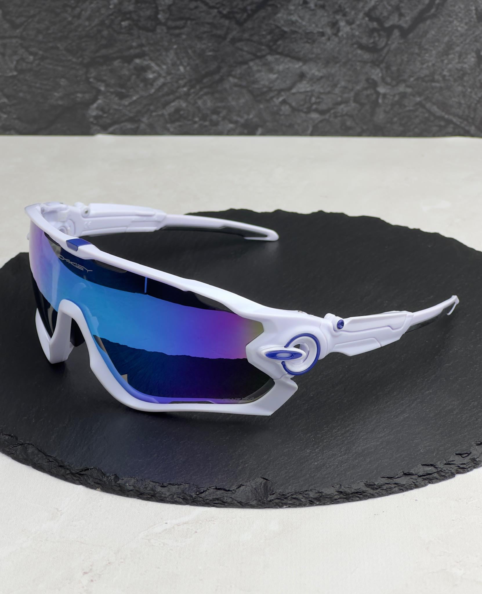 Солнцезащитные очки Oakley Jawbreaker OO9270 с линзой Prizm Sapphire Asian Fit спортивные мужские Белый