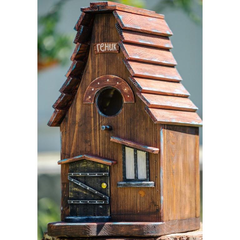 Скворечник Геник из дерева обработанного защитной декоративной пропиткой 37×18×26 см - фото 4