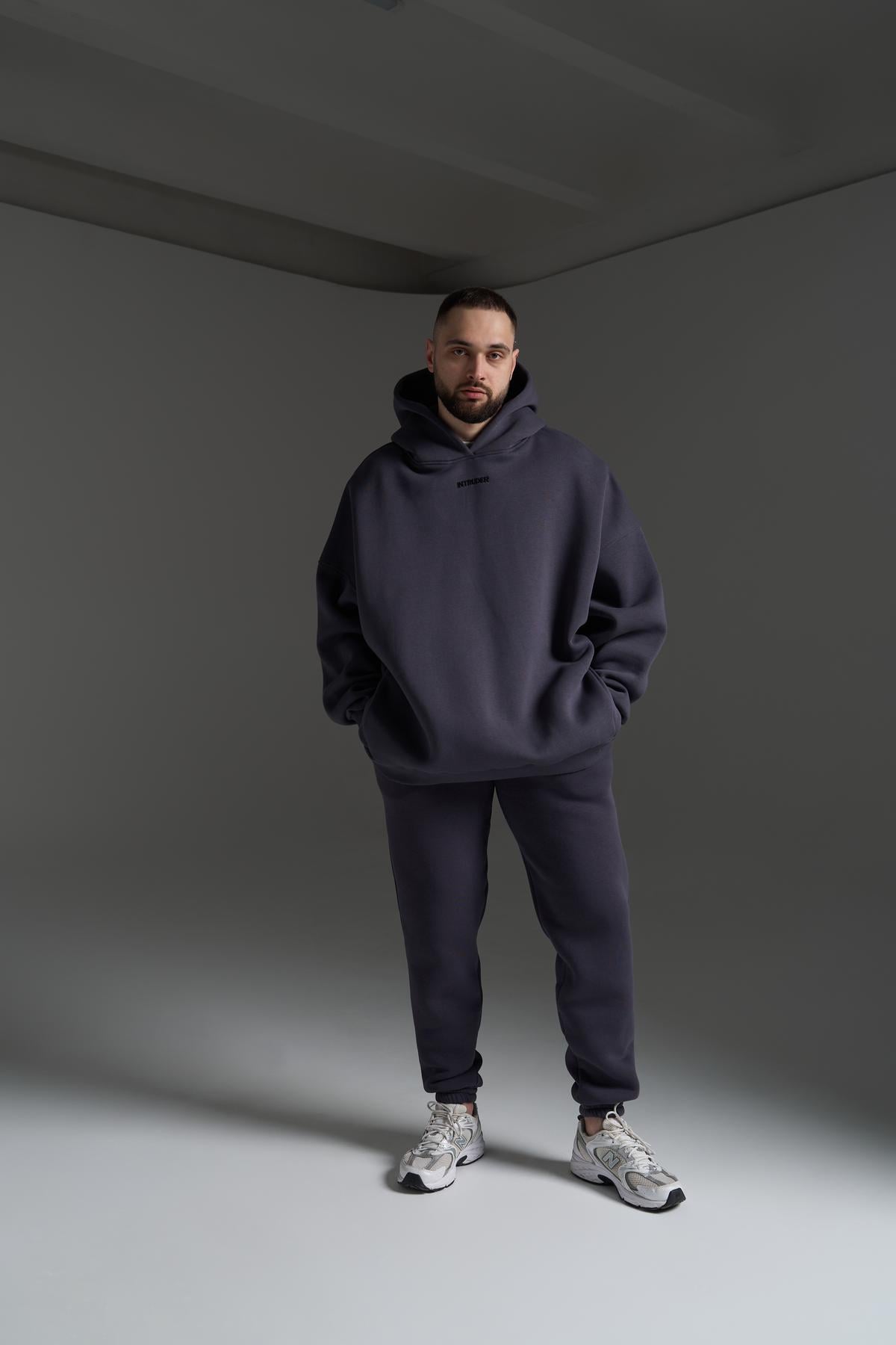 Спортивный костюм мужской BOWL oversize зимний худи/штаны L-XL Графитовый (1638523436/1)