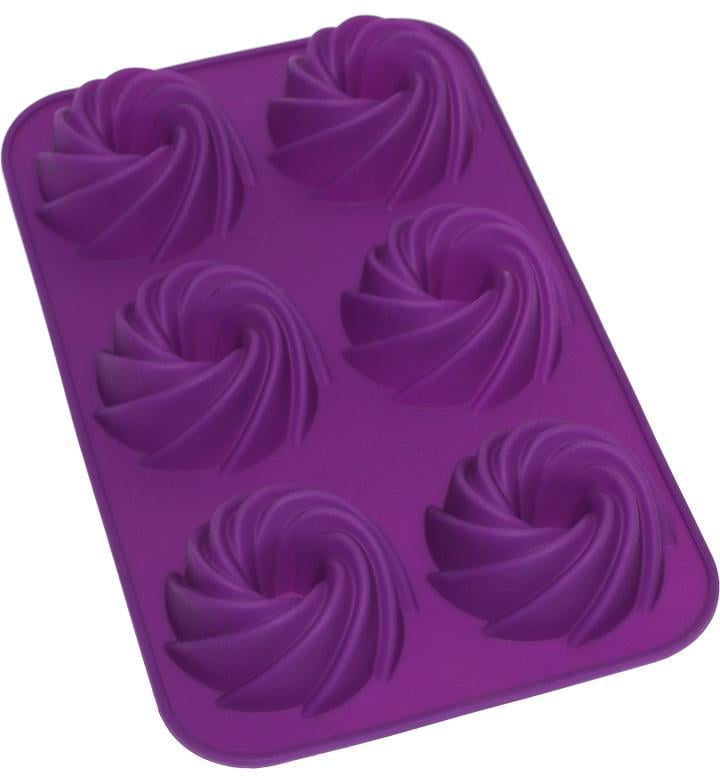 Форма силиконовая для выпечки Крученный кекс Ø 8 см планшет 6 ячеек (HH-678)