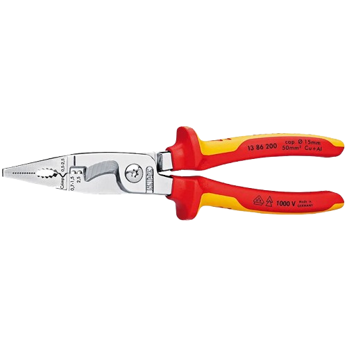 Клещи многофункциональные KNIPEX 13 86 200 для обжима и снятия изоляции кабелей Красный (33088506)