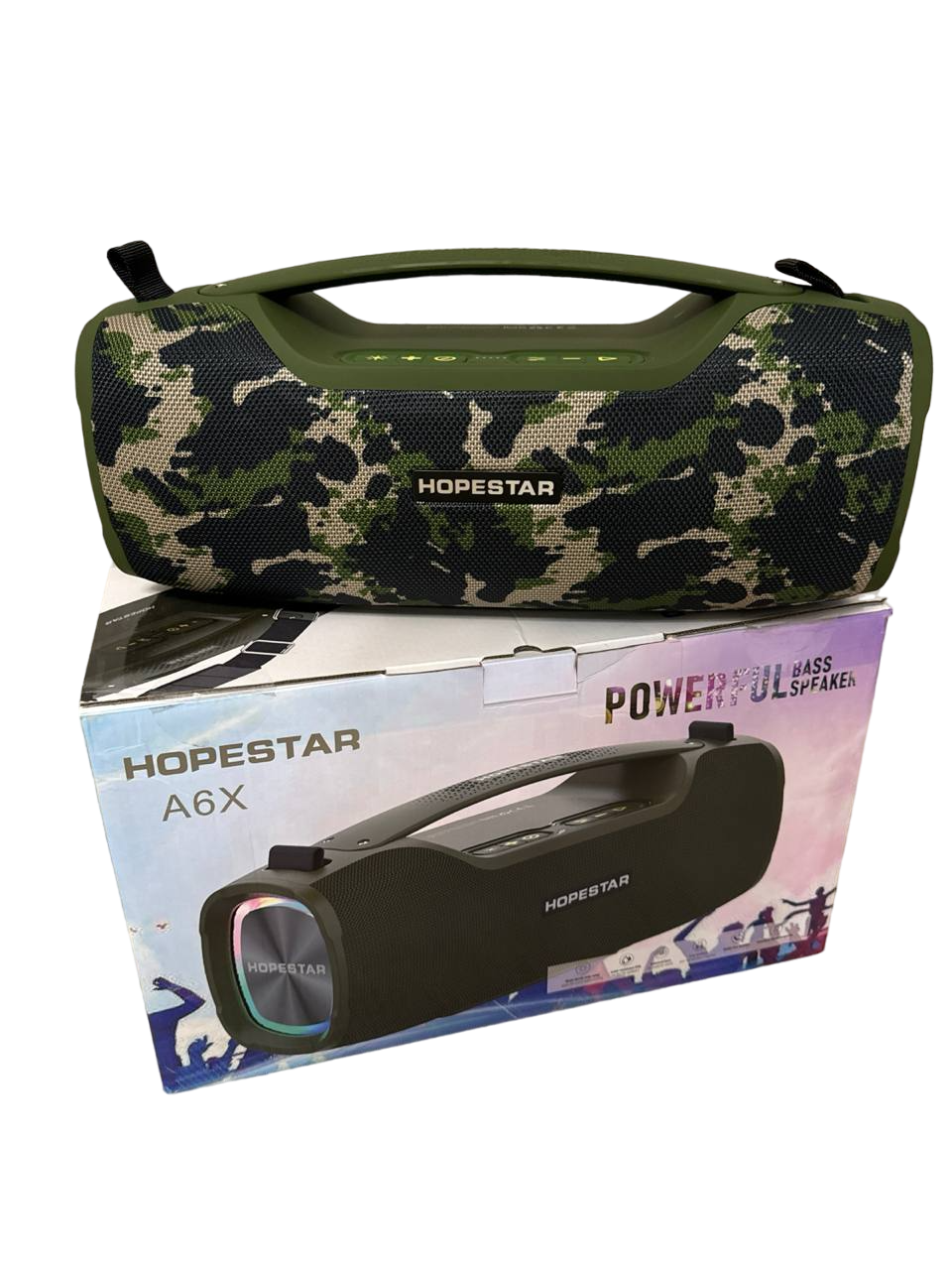 Портативная колонка HOPESTAR A6X party с LED подсветкой Камуфляж (Hopestar A6X kamuflag) - фото 2