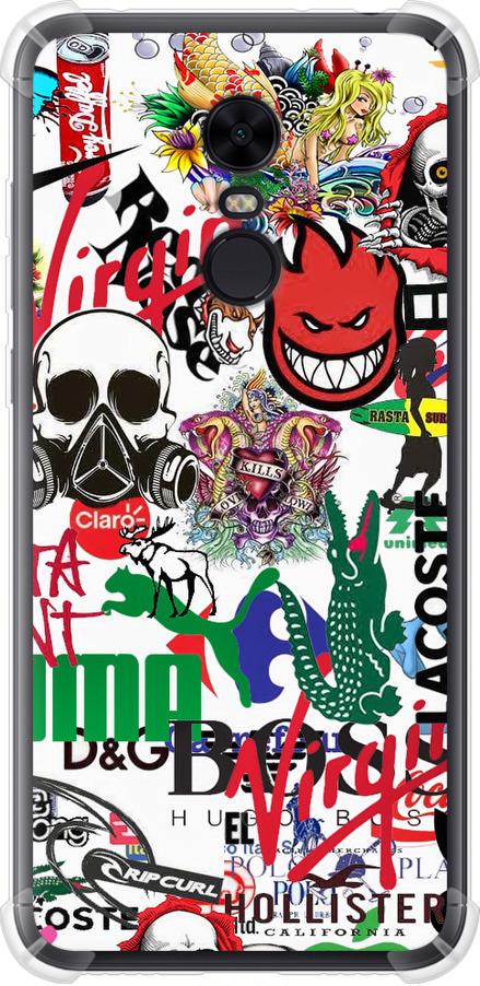 Чехол на Xiaomi Redmi 5 Plus Many different logos (4022sp-1347-42517)