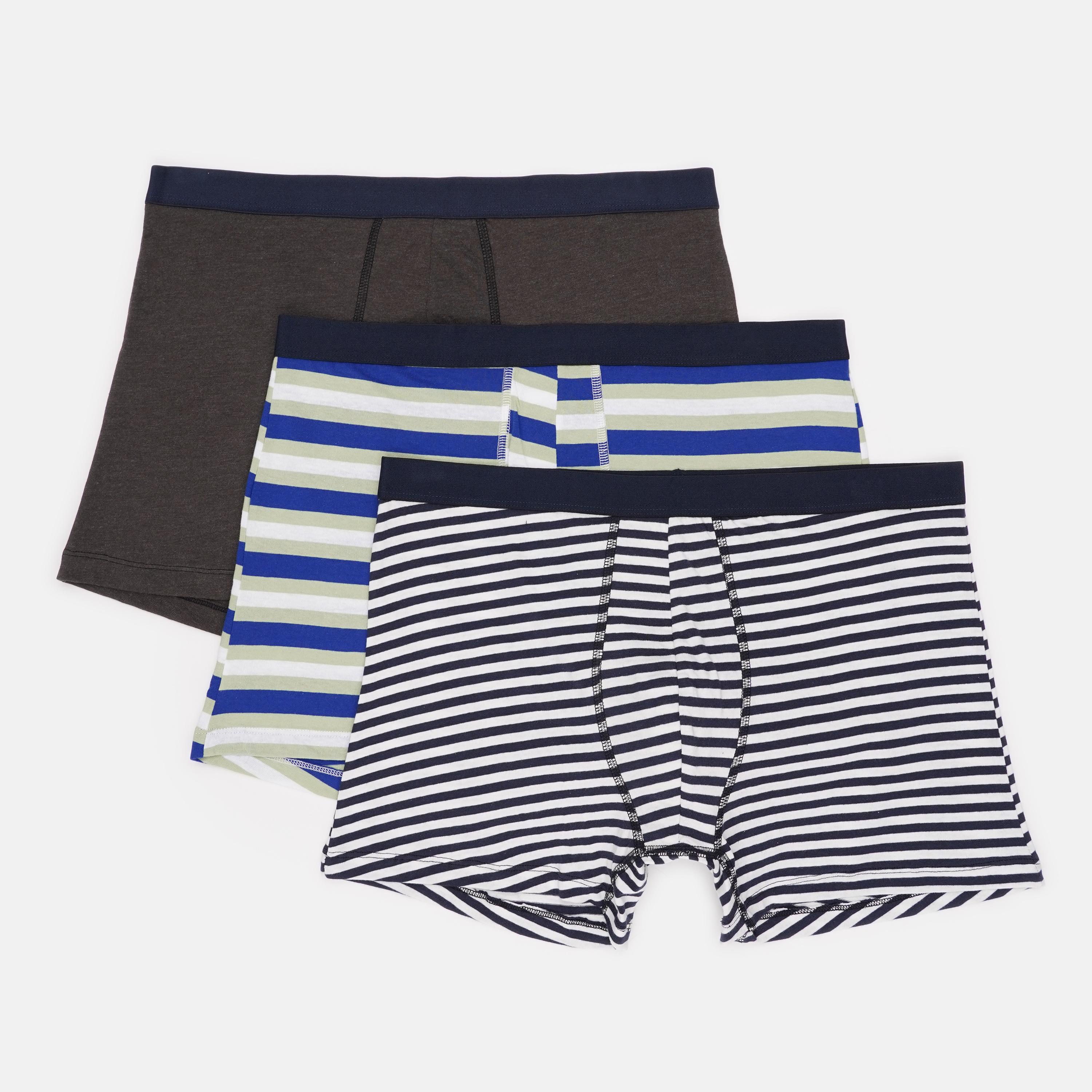 Труси Basic Collection смужка 3 шт. XL Хакі/Синій (1438090358)