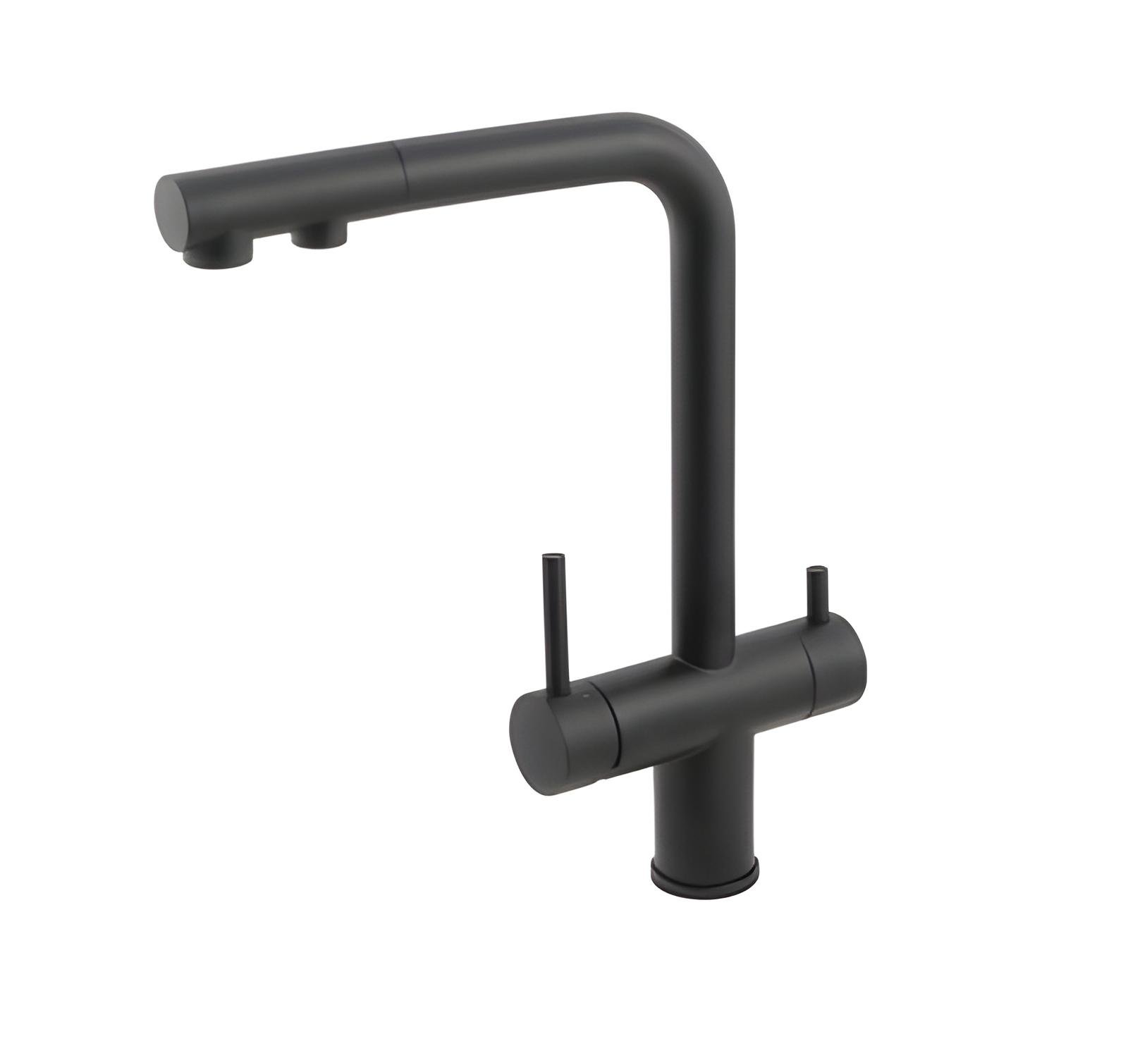 Смеситель для кухни Venta BK82FEB с подключением осмоса двухрычажный Черный (SW-92860)