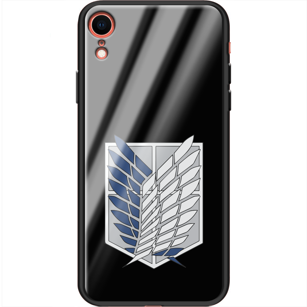 Чохол Boxface iPhone XR Атака Титанів Крила Свободи Чорний силікон зі склом (35417-bk88-37736)