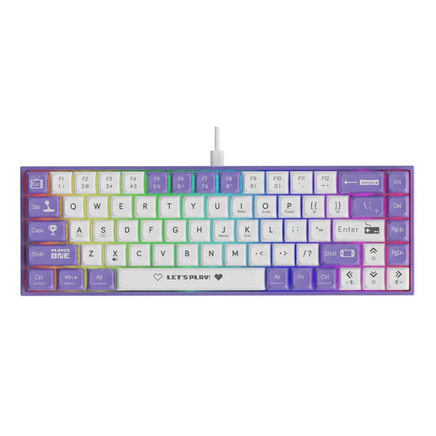 Клавиатура геймерская механическая Ajazz на красных свитках Purple/White (AK680)