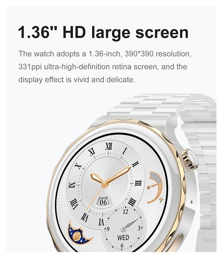 Смарт-годинник жіночий Lemfo HK43 2 ремінці Білий - фото 6 Смарт-годинник жіночий Lemfo HK43 2 ремінці Білий - фото 6