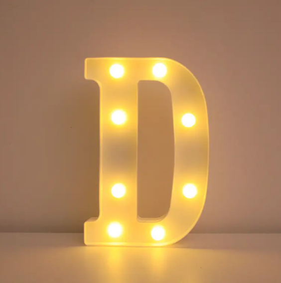 Літера з підсвіткою D об'ємна маленька 21x15 см Білий (553110/3) Літера з підсвіткою D об'ємна маленька 21x15 см Білий (553110/3)