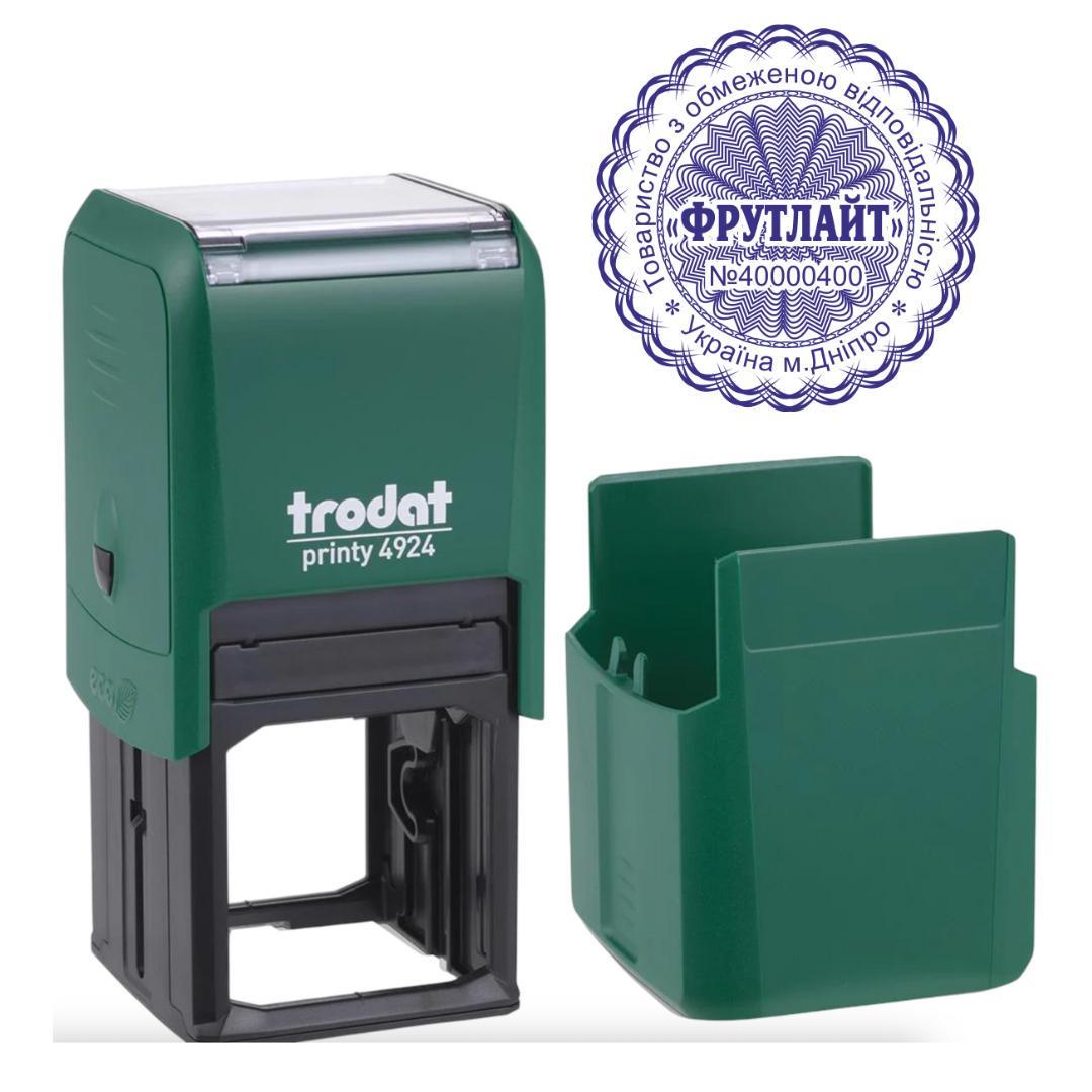 Печать ТОВ на автоматическом оснащении Trodat 4924 d 40 мм с колпачком Зеленый (ООО22/4924/G)