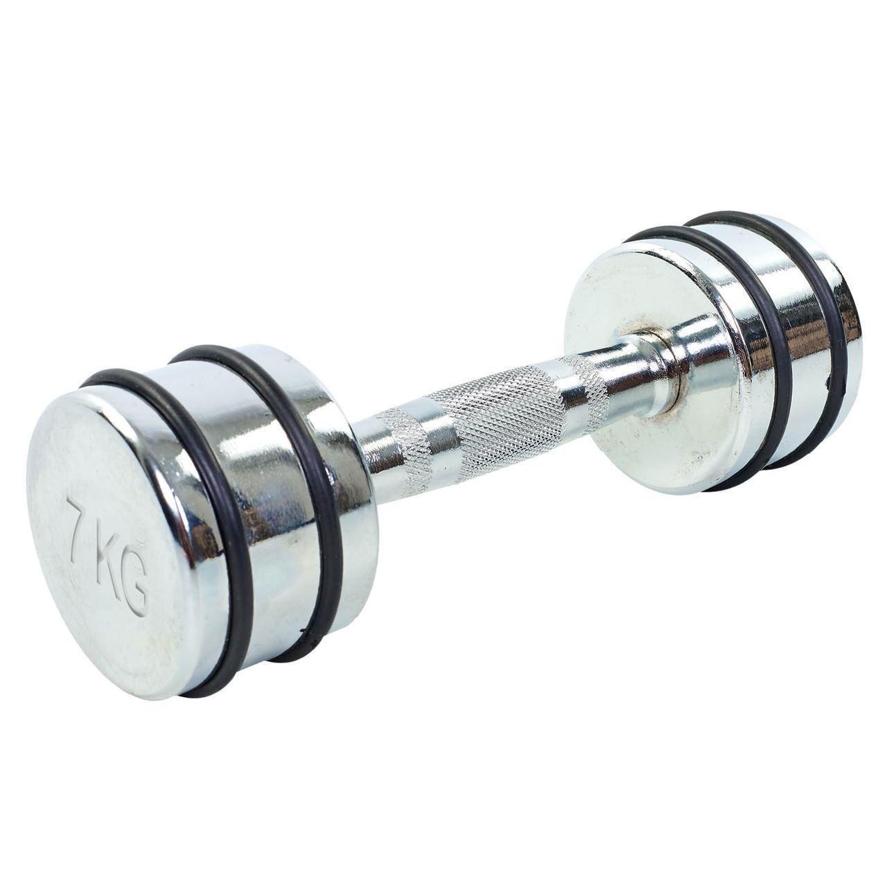 Гантель цельная Record DB5204-7 стальная хромированная 7 кг (2532859841)